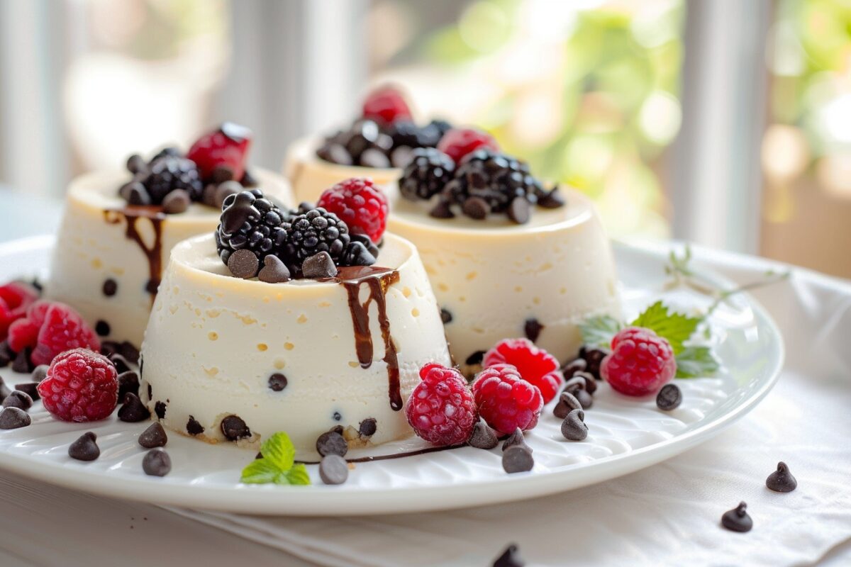 Découvrez comment ces flans au fromage blanc et pépites de chocolat peuvent alléger votre dessert sans perdre en saveur