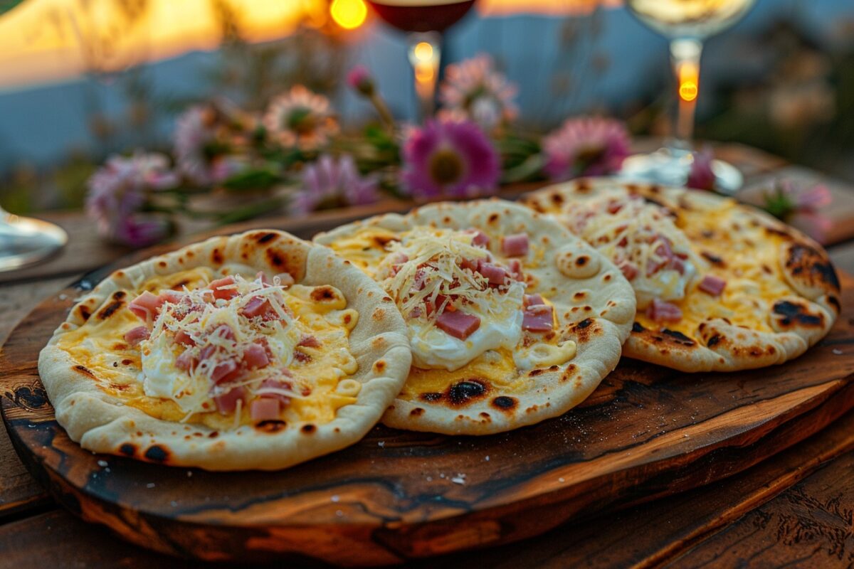 Transformez votre apéritif en un moment magique avec ces mini-cheese naans au jambon et crème